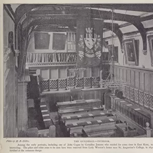 Interior of the Guildhall, Canterbury, Kent (b / w photo)