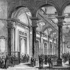 Interior of Lloyds of London (engraving) (b / w photo)