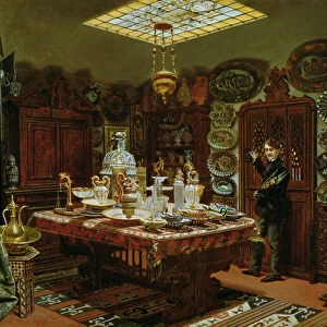 Interior of Monsieur Sauvageots Collection Room, 1856 (oil on canvas)
