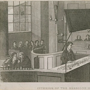 Interior of the Sessions House, Old Bailey (engraving)
