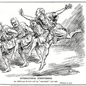 International Eurhythmics, cartoon lampooning President Wilson, Lloyd George, Millerand and Nitti, February, 1920 (litho)