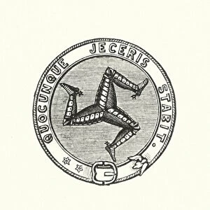 Isle of Man, The Armorial Bearing (engraving)
