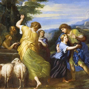 Jacob and Rachel at the well (oil on canvas)