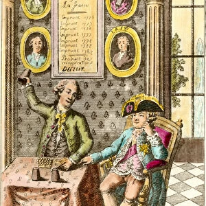 Jacques Necker (1732-1804) prestidigitator: King Louis XVI blames his finance director