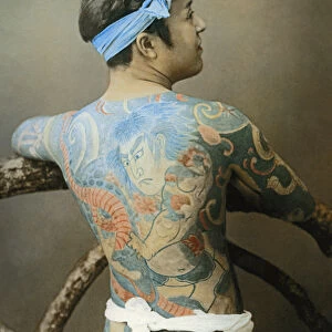 Japanese Man with Tattoos, c. 1910 (photo) (see also 398199)