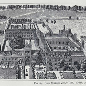 Jesus College about 1688, after Loggan (engraving)