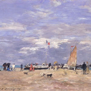 The Jetty at Deauville, 1869 (oil on panel)