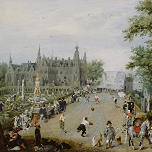 A Jeu de Paume Before a Country Palace, c. 1614 (oil on panel)