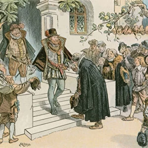 Joachim Friedrich opening the Joachimsthalsches Gymnasium in 1607 (colour litho)