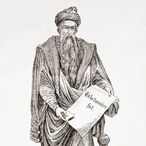 Johannes Gutenberg, from L Histoire Universelle Ancienne et Moderne