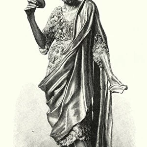 John the Baptist, bronze statue by Donatello (engraving)