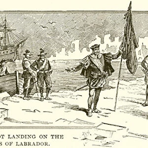 John Cabot landing on the Shores of Labrador (engraving)