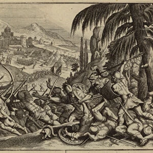 Jonathan and his armour bearer defeating the Philistines (engraving)