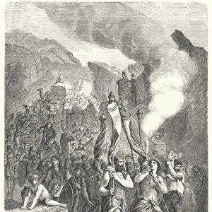 Joshua leading the Israelites in the Promised Land (engraving)