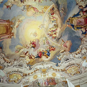 The Last Judgement, ceiling painting from the flattened dome of the church (stucco)