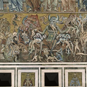 The last judgment (The devil eats the souls of the damned) - Detail of the mosaics, c
