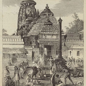 Juggernauth, the Entrance to the Temple (engraving)