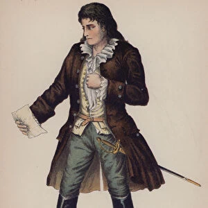 Karl, from Die Rauber (The Robbers) by Friedrich Schiller (colour litho)