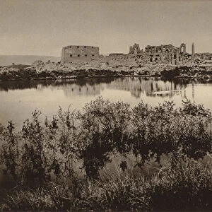 Karnak, General View of the Great Temple of Amen-Ra and the Sacred Lake (b / w photo)
