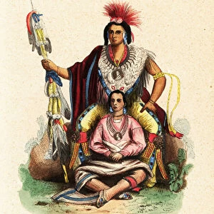 Keokuk, Chief of the Sac and Fox (Meskwaki) people and his son