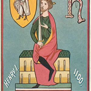 King Henry I (colour litho)