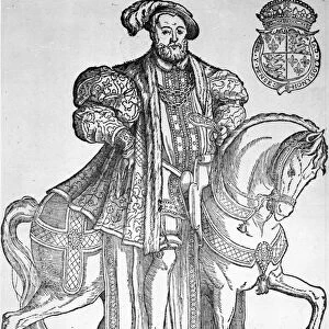 King Henry VIII on horseback (woodcut)