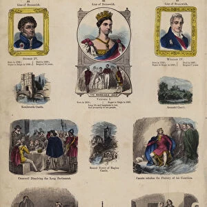 King and Queens of England (coloured engraving)