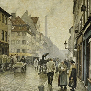 Krystalgade, Copenhagen, (oil on canvas)