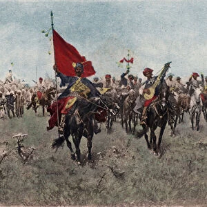 Kurdish Cavalry on the March (colour photogravure)