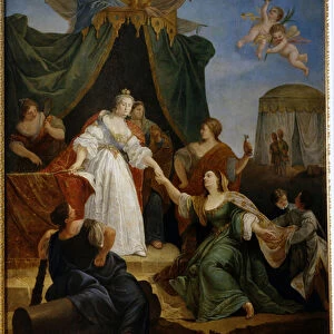 L accession au trone de Catherine II de Russie (nee Sophie Augusta Fredericka d Anhalt Zerbst, 1729-1796) (The Accession to the Throne of Catherine II). Peinture de Francesco Fontebassso (1709-1769), huile sur toile, 1762