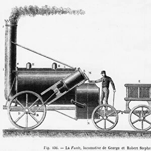 La Fusee, a steam locomotive of Georges and Robert Stephenson - in "