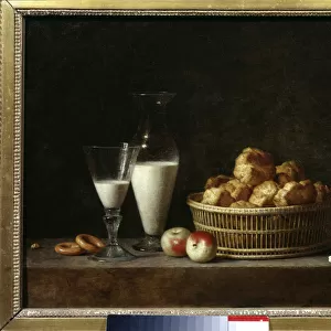 La petite snack ou carafe d orgeat Painting by Roland Delaporte (de la Porte) (1724-1793) 1787 Sun. 0, 37x0, 46 m Paris, Musee du Louvre