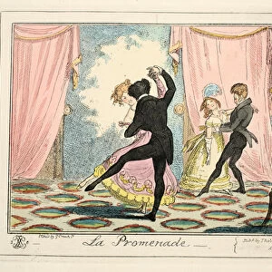 La Promenade, 1835 (hand-coloured engraving)