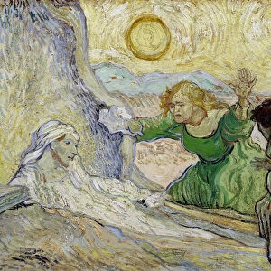 "La resurrection de Lazare"(The Raising of Lazarus (after Rembrandt)) Peinture de Vincent van Gogh (1853-1890) d apres Rembrandt, 1890, Dim 50x65 cm Van Gogh Museum, Amsterdam