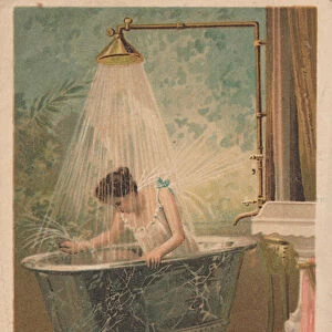 Lady in bath (chromolitho)