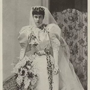 Lady Edith Ward (Lady Wolverton) in her Bridal Dress (b / w photo)