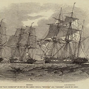 The "Lady Kennaway"in Tow of the Danish Vessels, "Industrie"and "Nayaden"(engraving)