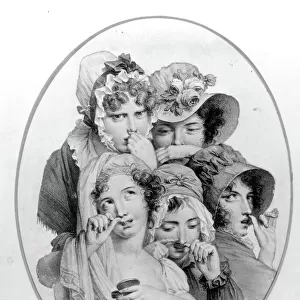 Lady Snuff Takers, c. 1800 (litho)