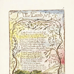 The Lamb, 1789 (hand-coloured relief-etching, watercolour)