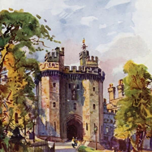 Lancaster Castle, the Gateway (colour litho)