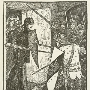 Lancelot comes out of Gueneveres Room (engraving)