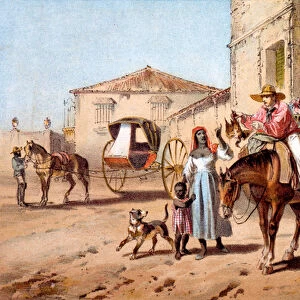 The Landlord, 1840 (colour litho)