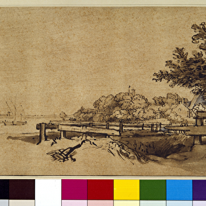 Landscape, c. 1650 (pen & ink and wash on paper)