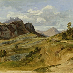 Landscape at Civitella, 1822 (oil on paper on cardboard)
