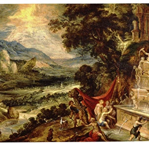 Landscape with Diana and Actaeon (oil on panel)