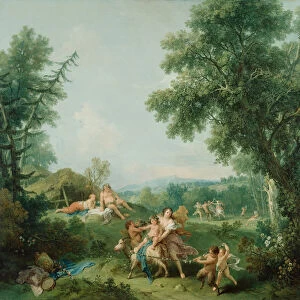 Landscape with the Education of Bacchus, 1744 (oil on canvas)