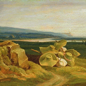 Landscape with Sun Hats, 1825 (oil on panel)