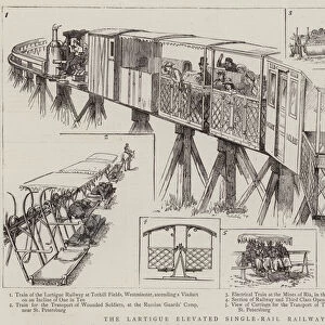 The Lartigue Elevated Single-Rail Railway (engraving)