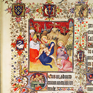 Lat 919 f. 77 The Deposition of Christ, from the Grandes Heures de Duc de Berry
