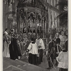 The Late Count Hatzfeldt, Requiem Mass at the Church of the Immaculate Conception, Farm Street (litho)